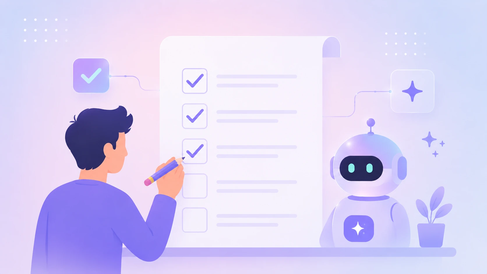 Ilustrace přípravy webu — checklist před stavbou stránek